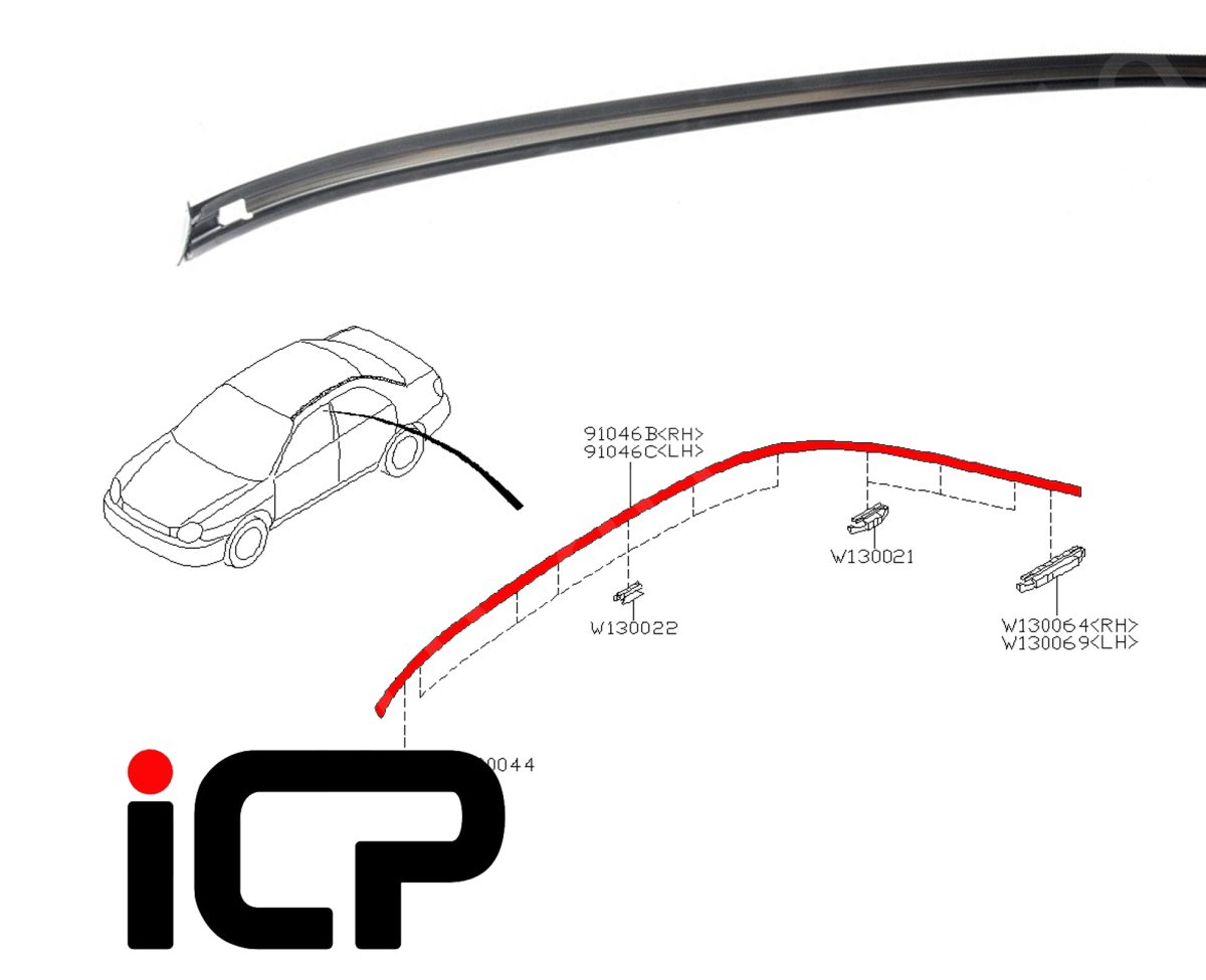 LH Roof Trim Moulding Weather Strip Import Car Parts